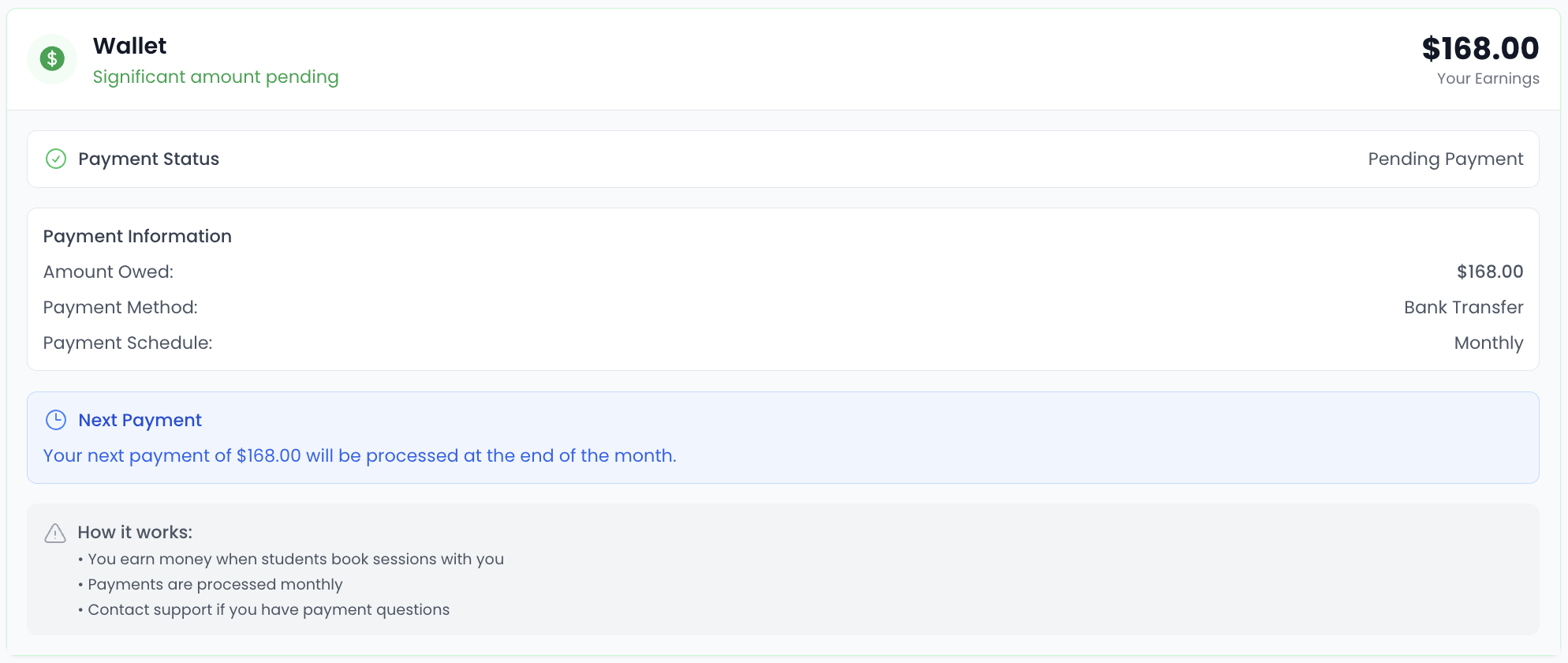 Manage your earnings