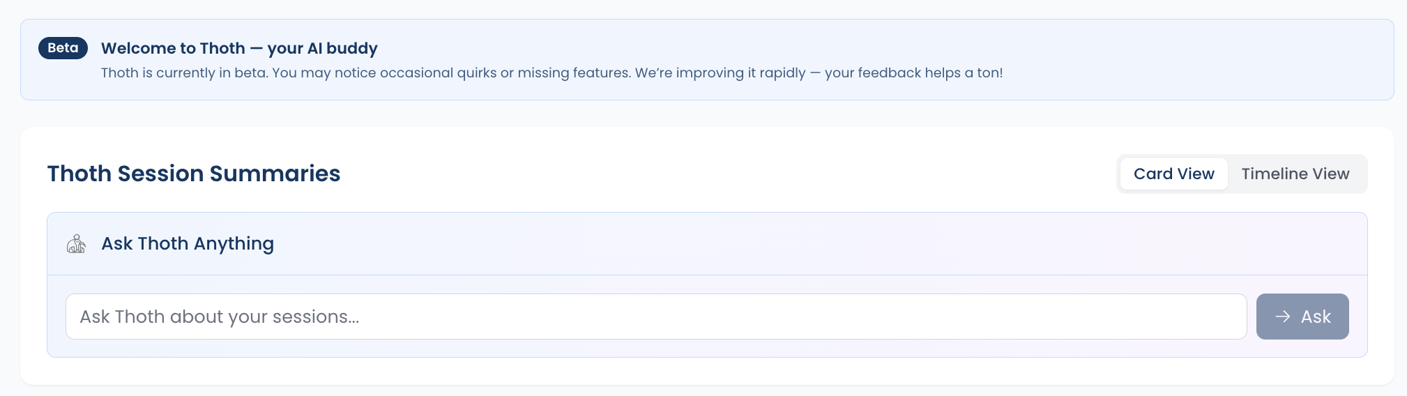 Thoth AI assistant interface